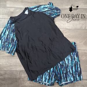 Bonnrueuitbebe Rashguard Boyshort Tankini Swimsuit Size XL